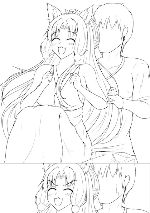 線画できた～、塗るで～。 