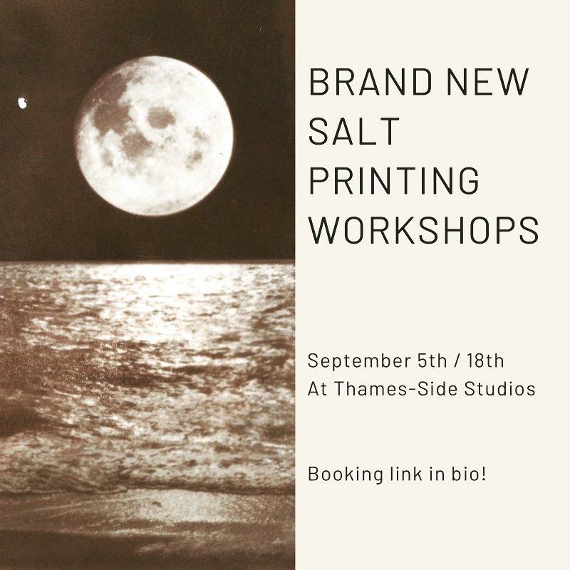 ✨Upcoming workshops in September! ✨

I’m running some Salt Print Photography workshops <a href="/ThamesSideSE18/">Thames-Side Studios</a> Come and print with me! 

Full details and tickets mollybehagg.co.uk/upcoming-works… #saltprint #photographyworkshops #photography