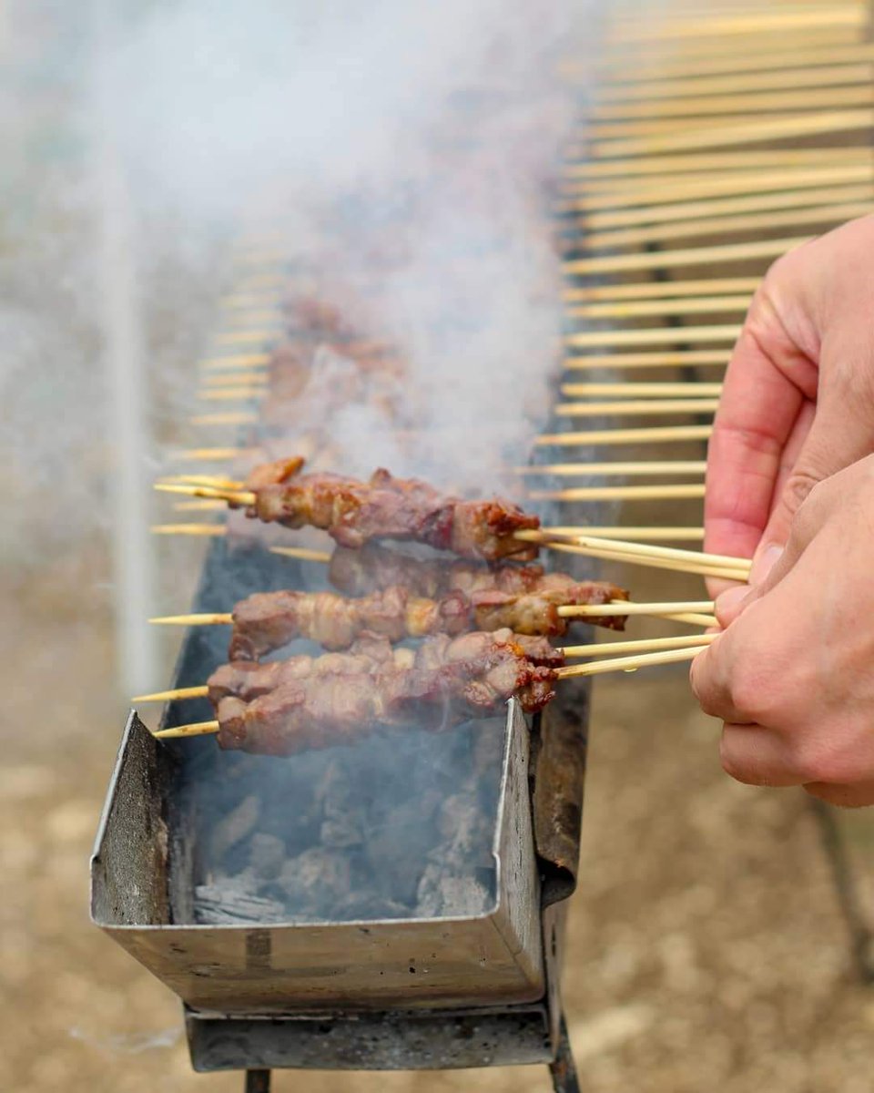 It's ferragosto and that means August Bank Holiday, relaxing and eating! Meat on sticks or 'arrosticini' as we call it in Abruzzo #tastyabruzzo #abruzzoitaly