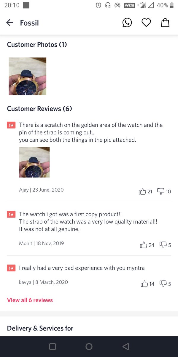 jannhitt's tweet photo. @myntra Well, Well. I am not the first one. See comments by customers. @myntra @_Amar_N https://t.co/O3n4zReWJV