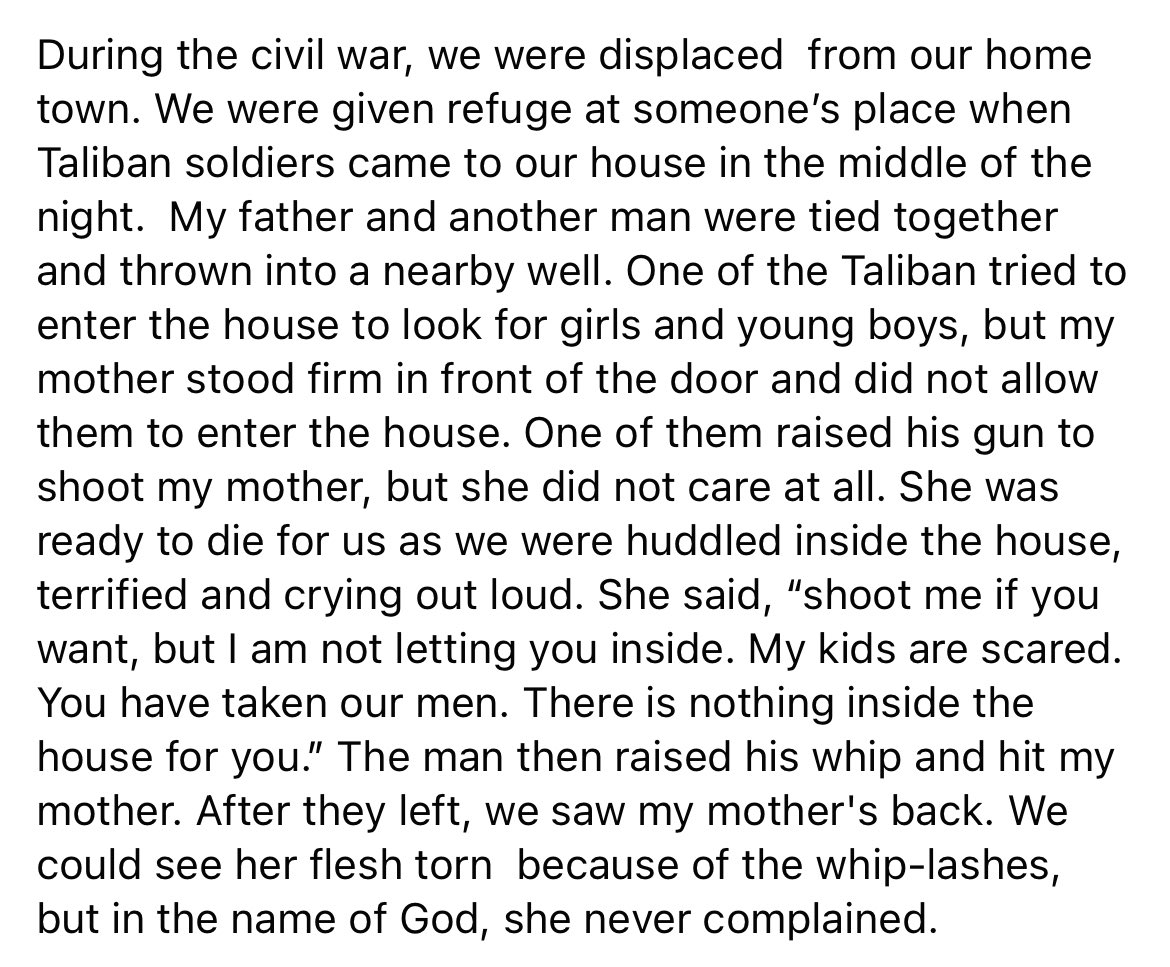 HayatAmiree's tweet photo. Today, I was listening to my mother recalling her experience from the time of Taliban in 1990s 

#Afganistan #Afghanistan #Afghan_lives_matter #AfghanistanBurning https://t.co/wYwNXApNIA