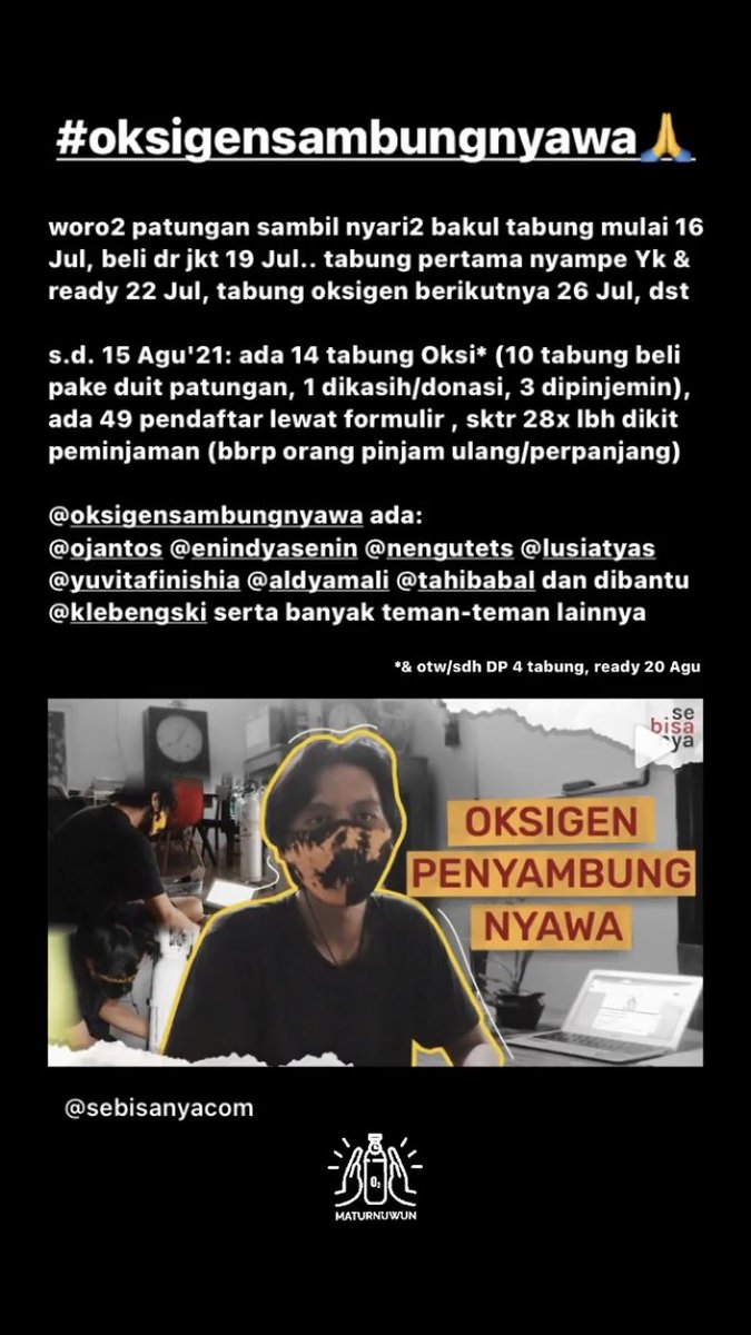 15 Agu'21 #oksigensambungnyawa🙏