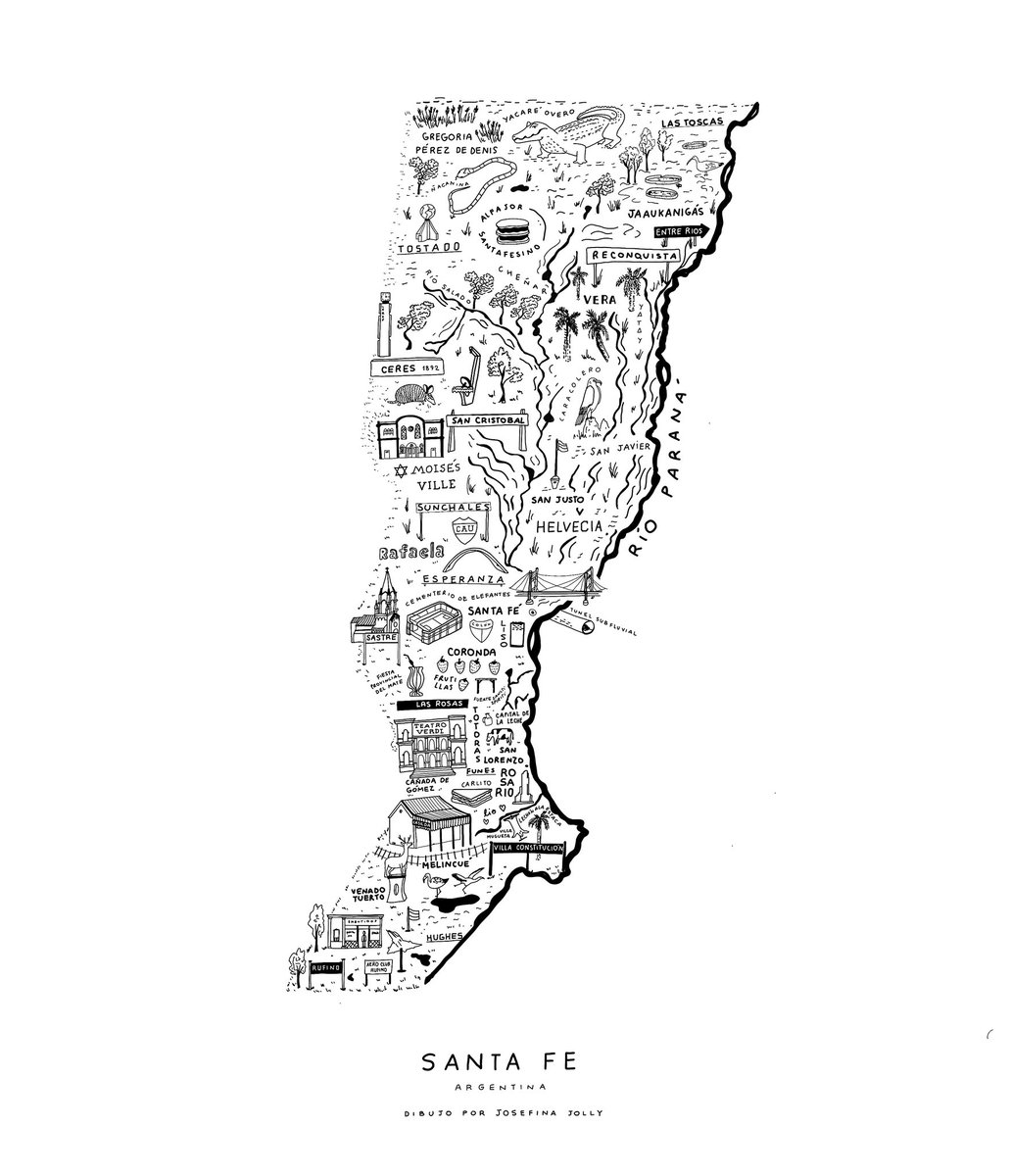 En Instagram estoy dibujando una por una todas las provincias, hoy terminé Santa Fe