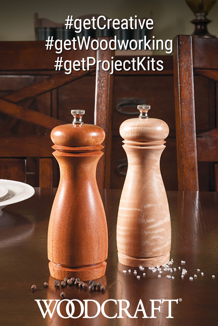 Woodcraft's tweet photo. Fun projects- and kitchen tools your family will use every day! Make your own salt & pepper mills! https://t.co/X0RW20ja3k #woodcraft #woodworking #projectkits #TogetherWeCanCreateAnything https://t.co/padKbKpicY
