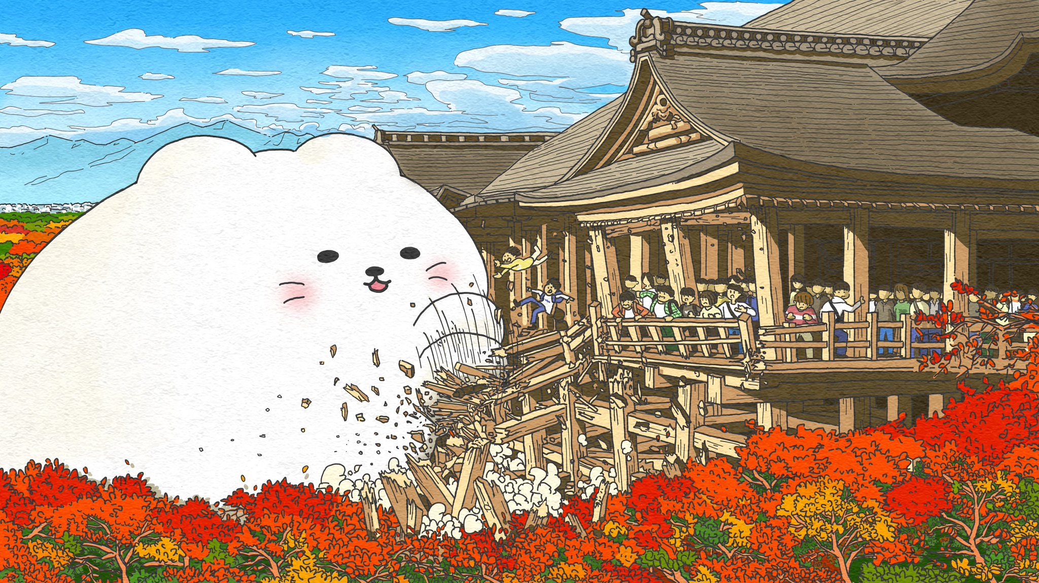 ぴよぱん 破壊する猫 イラストレーター 清水寺を破壊する猫 イラスト好きさんと繋がりたい 絵描きさんとつながりたい 誰かの推し作家になりたい 私の絵が好きそうなフォロワーさんにrtして届けておくれ絵 イラスト みんなで楽しむtwitter展覧