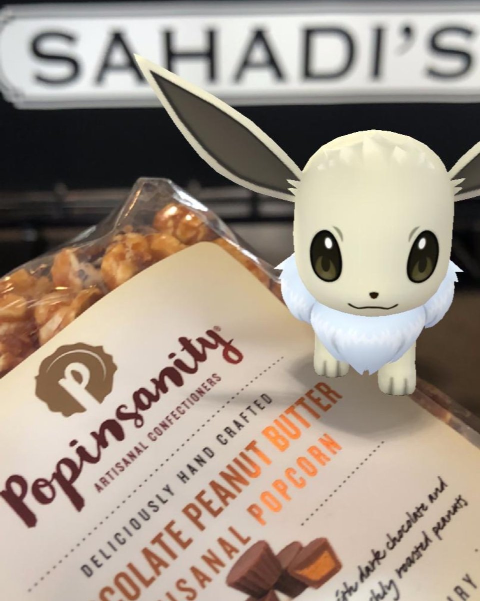#ShinyEevee and I were out spinning for more balls, when we saw this Cow. Moooooo Industry City <a href="/IndustryCity/">Industry City</a> <a href="/PokemonGoApp/">Pokémon GO</a> Pokémon GO Then we had to buy this popcorn Sahadis <a href="/Sahadis/">Sahadi's</a> #CUREmps3