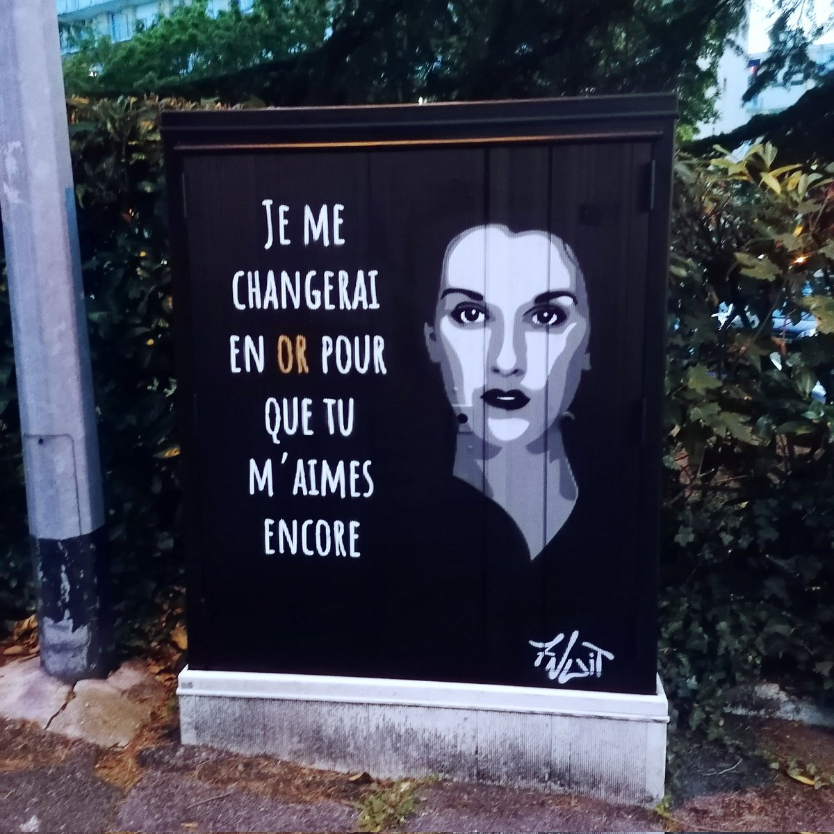 _7Nuit_'s tweet photo. Je me changerai en or pour que tu m'aimes encore ! ❤️
Nouvelle peinture dans la ville du Pecq #lepecq #streetart @Laurencebpecq https://t.co/ZNFeJbh7Q9