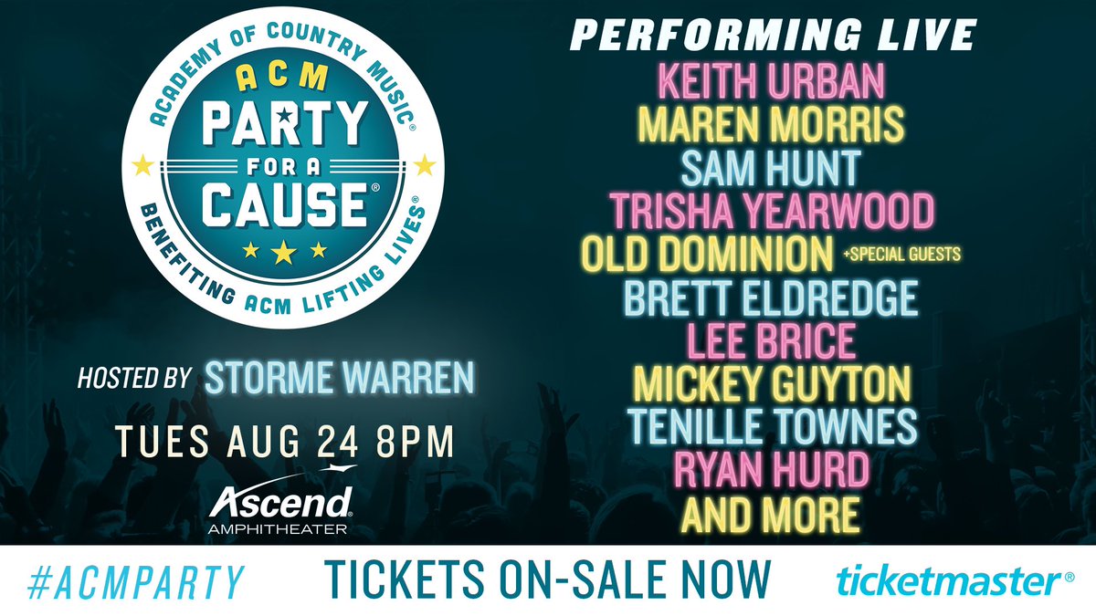 ACMawards's tweet photo. Don't miss the Country Music party of the summer!
Get your tickets now: https://t.co/18PwjocJ1y https://t.co/WZcKT4R8kY