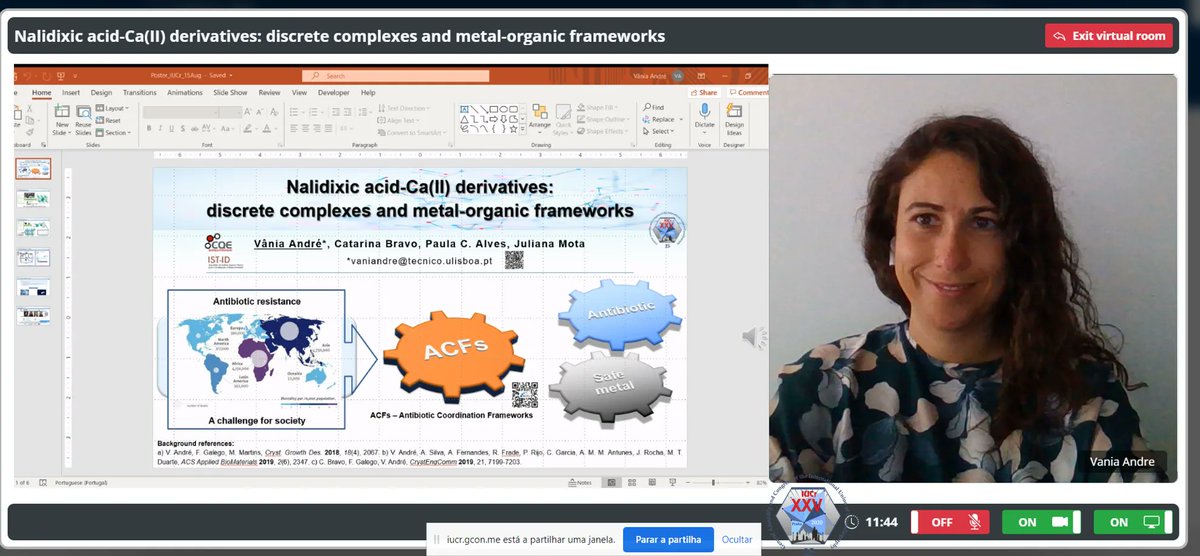 ACFs_Project's tweet photo. ACFs presentation #IUCr2021 @ECA_social 
@vaniandrePT @PaulaCAlves1 @CatarinaBravo1 @jidcfm https://t.co/LsukT78fDN