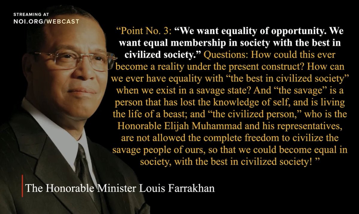 ShanteX_VG's tweet photo. We want equality of opportunity. We want equal membership in society with the best in civilized society. #NOISundays #Farrakhan #TheMuslimProgram https://t.co/AIEgowb2eE