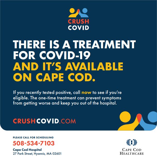 Learn more at crushcovid.com or by contacting Cape Cod Healthcare at the number provided.