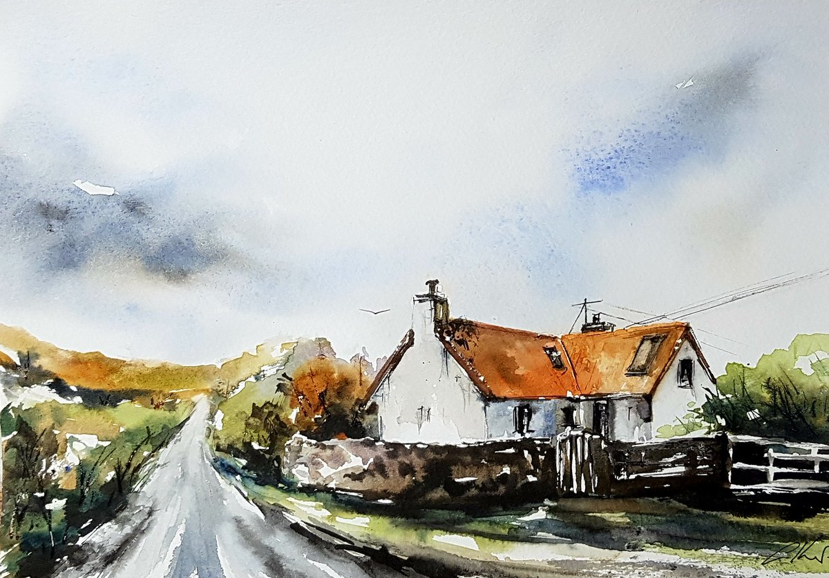 KempWatercolour's tweet photo. Sticking with the #Mull theme, a cottage near Ardtun on the Ross of Mull.
#watercolour https://t.co/dfbnnKiJ8Z