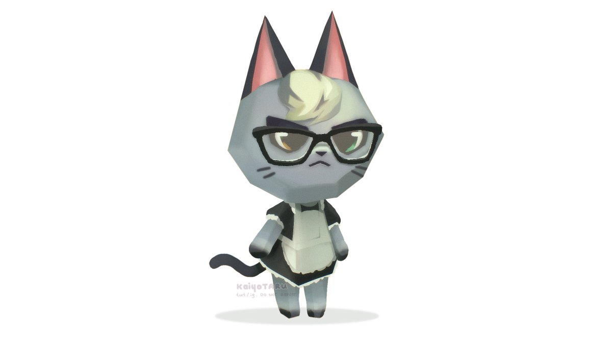 kaiyoTARU's tweet photo. the iconic cat maid .. but make it low poly 
#acnh #animalcrossing #raymond https://t.co/UuTKJGiW9W