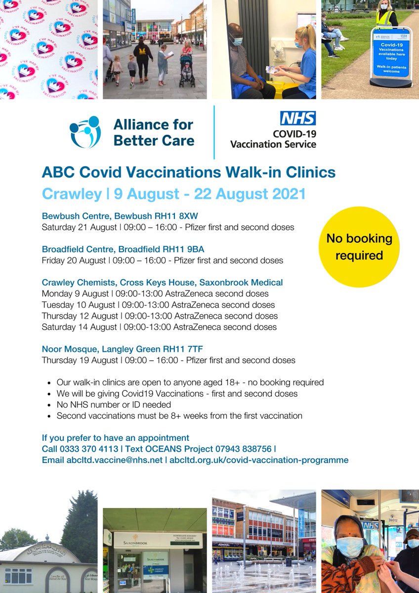 Oceansproject1's tweet photo. #vaccination #COVID19 #Crawley #Health @volcrawley @JenCllr @CcysLaura @CCYSinfo @DiverseCrawley @ahmad_sasha @CarersWSussex @cchikukwa @Gatwick_Airport @KebbaSaidy4 @SPFTSpiritual @FrancisGuidera @manor_royal @CrawleyTownCF @CrawleyOpenHse @BroadfieldComm https://t.co/I2WpaZAj3Z