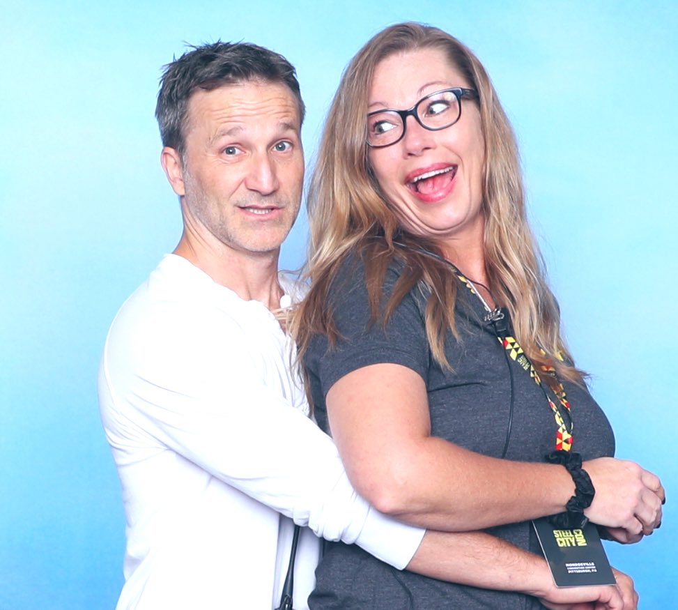 KitsieDuncan's tweet photo. From the #awkwardprom series @breckinmeyer and I at the ‘Rollin’ with my homies’ Junior/Senior prom. #steelcitycon https://t.co/cJ174yfRWl
