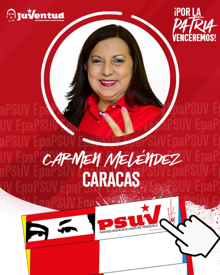 Carmen Meléndez es nuestra candidata a la alcaldía del municipio Libertador, Caracas. 

<a href="/gestionperfecta/">Carmen Meléndez</a>
#EpaPSUV2021