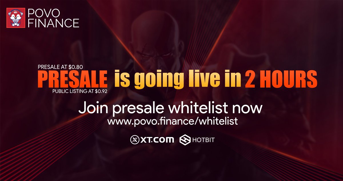 Cryptocharm1's tweet photo. $Povo Presale is going live in 3 hours
You hate money if you don't invest in $POVO
Join presale whitelist now
https://t.co/TvjCen2GrV
Presale Price =$0.80
Public Listing =$0.92
Povo is disrupting Gaming, NFTs Echosystem.
Listing on XT/HotBit
#PovoGames #NFT #PovoFin #NFTs https://t.co/8o7j6NnnKd