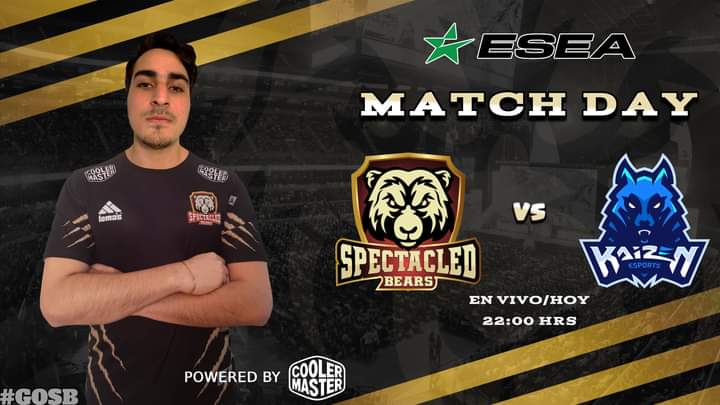GoBears_Oficial's tweet photo. #CSGOPERU
⭐️⭐️ HOY JUEGA SPECTACLED BEARS ⭐️⭐️
🔥 ¡MATCH DAY! 🔥
💻 Spectacled Bears 🇵🇪 vs 🇨🇴 @KaizenEsports_
🏆 Liga ESEA Open S38
📆 Domingo 15 de agosto
⏰ 22:00 Hrs 🇵🇪
🎮 Bo1
🎤 @BasicoLevel
📺 Transmisión por nuestro Facebook
Powered by:
@CoolerMaster
#GOSB https://t.co/PIhIj00yPk