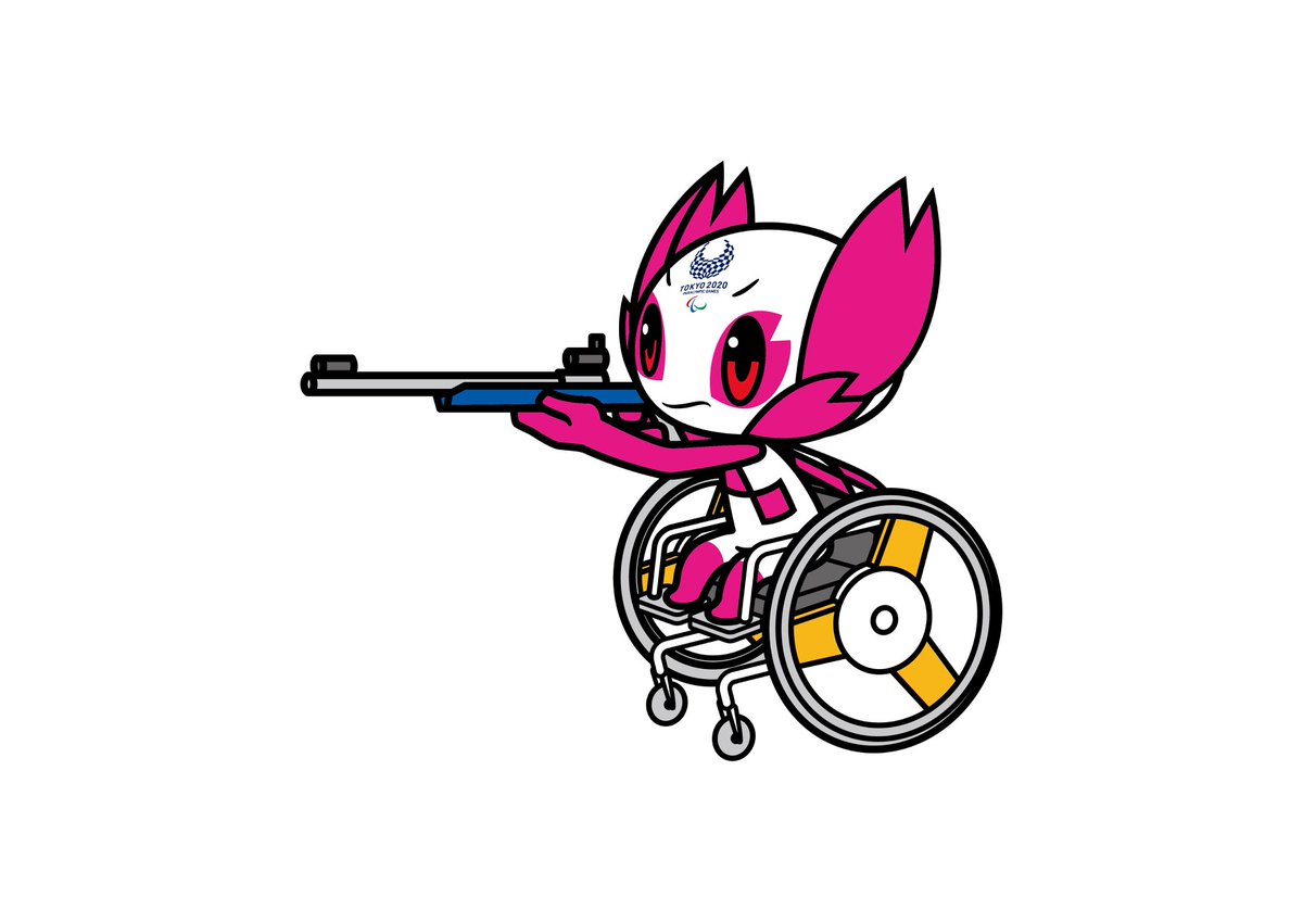 The #Paralympics mascot #Someity practicing #ShootingParaSport to cheer you up ahead of Monday! 

Plus: we are 9 days away from the Games. We only have reasons to smile 💗💓😍