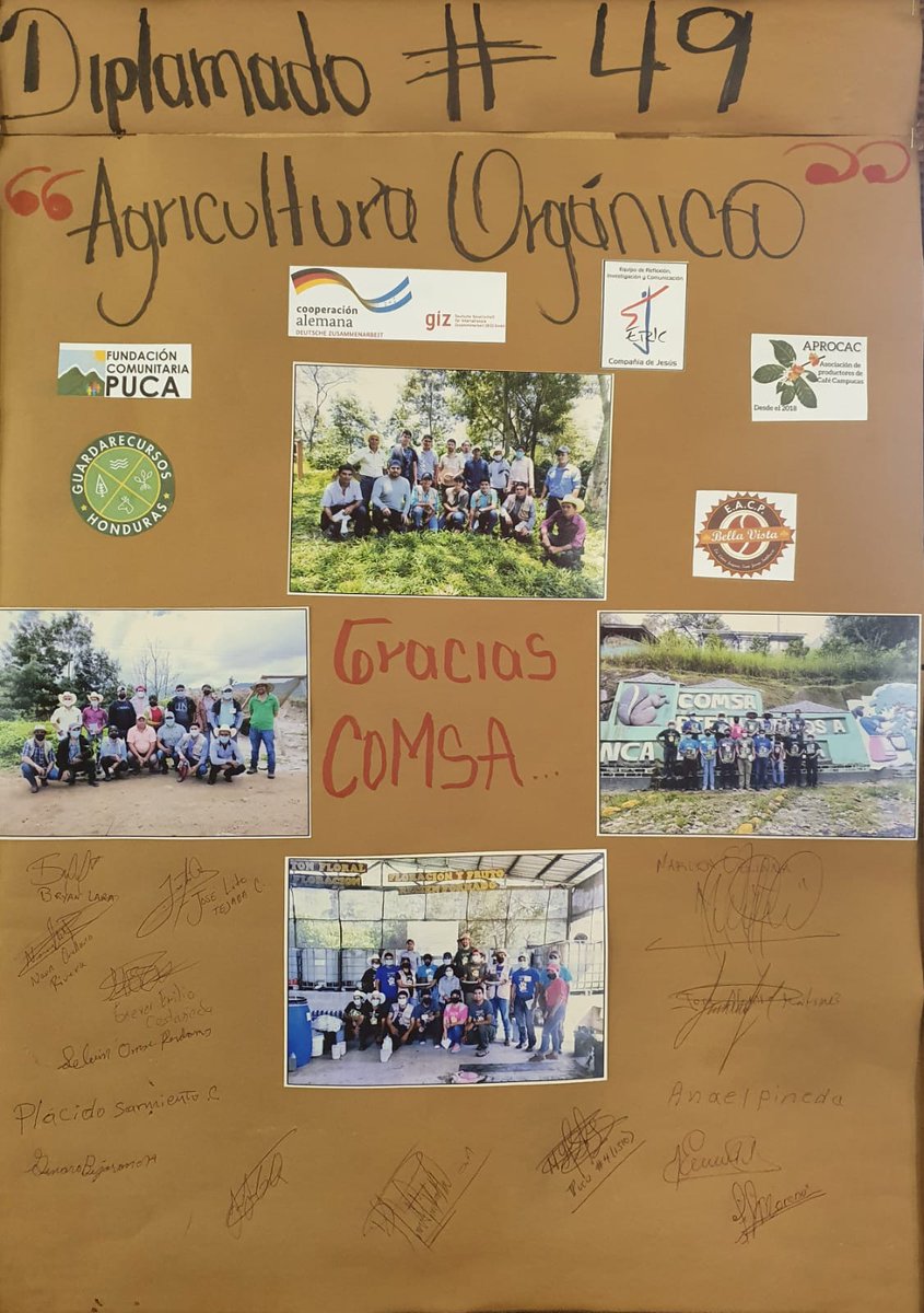 GizHonduras's tweet photo. #PROCAMBIO Con la finalidad de conocer propuestas de #produccionIntegral #fincasDiversificadas #preparacionAbonosOrganicos que impulsa #COMSA se realizó #DiplomadoDeAgriculturaOrganica del 9 al 14 de Agosto con la participación de productores de la zona #RBCLSM https://t.co/09kAaCdxx6