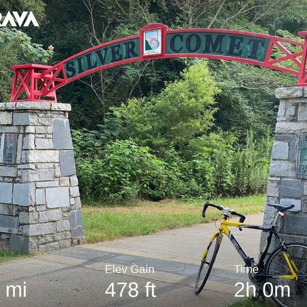 dougdigital's tweet photo. Back at Chief Ladiga Trail for a Sunday morning ride. Crossed over into Silver Comet trail in GA and came back. 33 miles for the books! #Fitinmy40s #DavisGang #DavisDozen https://t.co/qzI0ooMvQ7 https://t.co/ZRCEiQ5v9n