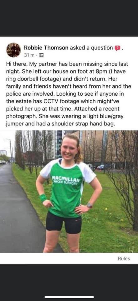 One of our members, Cat Gaskell (pictured), has been missing since yesterday evening. Please share.