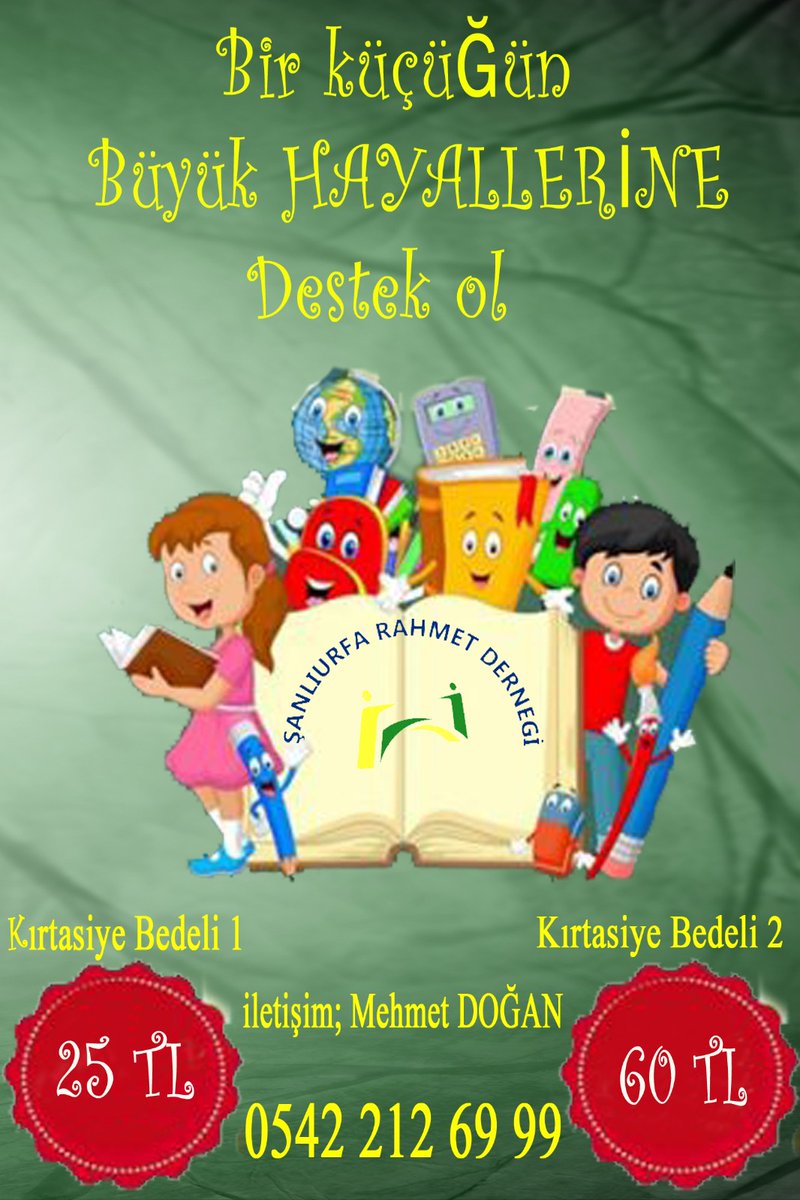 SanliRahmet_Der's tweet photo. Şanlıurfa'daki yetim ve dezavantajlı öğrencilere kırtasiye setleri hediye ediyoruz.
Dilerseniz 25 TL
Dilerseniz 60 TL olan kırtasiye setleri mizden öğrencilerimize hediye edebilirsiniz hedef en az 1000 öğrenci
TLF: 05422126999
#EbrarKarakurt #fenerinmacıvar
#Ösym https://t.co/T7EM86nJij