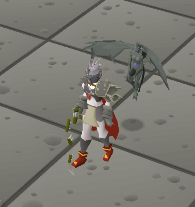 ConundrumNyx's tweet photo. Got this cutie today at 45kc! I was literally screaming. First pet ever <33 #osrs #oldschoolrunescape #runescape #pet #grotesqueguardians #gargoyles #slayer #gaming #pog https://t.co/Fv7bR65ftp