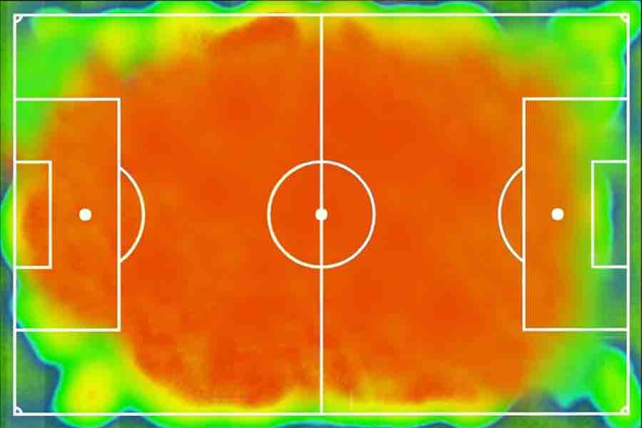 Lucas Moura's heapmap vs. City: