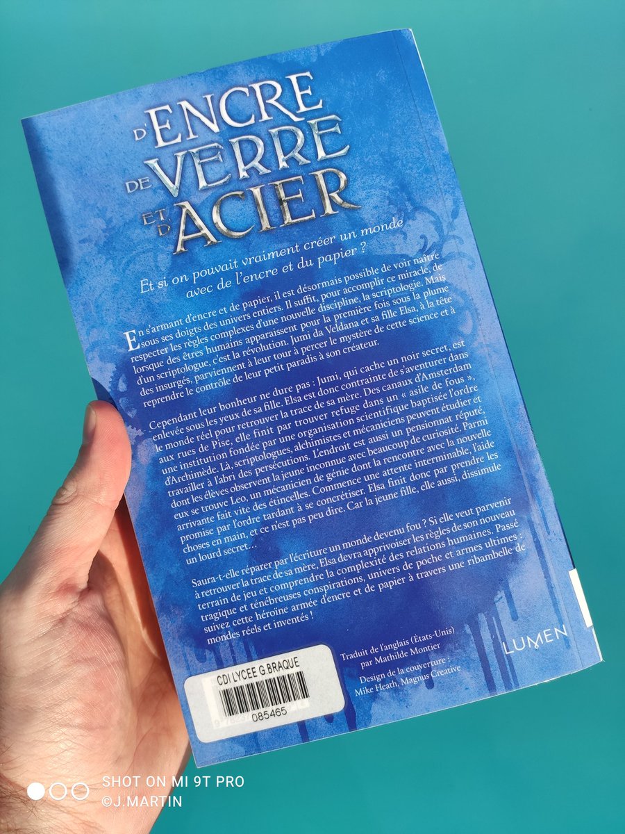 JMartin49350's tweet photo. Lectures de la semaine 3/4, "D’encre, de verre et d’acier" De Gwendolyne Clare chez @LumenEditions. Un univers original. Coup de cœur de la semaine.
Nouveauté à retrouver à la rentrée au
@CdiGBraque
@0950666h
#Profdocenvacances https://t.co/XqH8yHB1FT