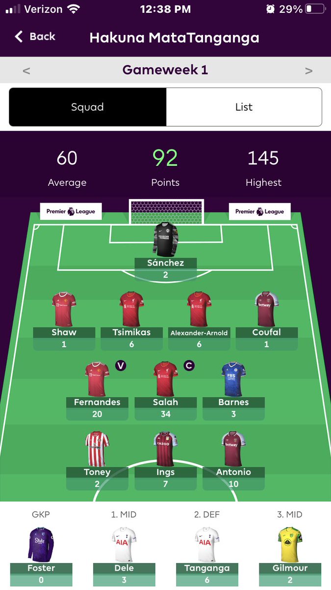 TopFPLTips's tweet image. Any other 0.2% Tanganga owners regret benching him vs City? 😂
What a performance from him! Still a solid enough GW1 overall 🚀