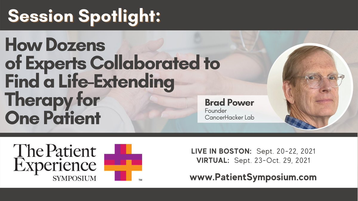 BradfordPower's tweet photo. I will be presenting at a conference in-person in Boston on September 21! First time since the pandemic. My session will also be available virtually at the Patient Experience Symposium. https://t.co/mzuw8jN1YC #patientexperience #cancerhacker #cancerhackathon https://t.co/pBrwXCelOz
