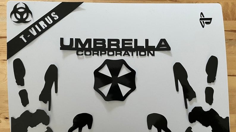 TheArtCorp's tweet photo. Resident Evil. Umbrella Corp, T-Virus, Zombie Hands. PS5 Vinyl Decal. Also Can be Used on Xbox, PC, Laptop. https://t.co/Hgsx2yoSqv via @Etsy https://t.co/DHWRmoSw3l