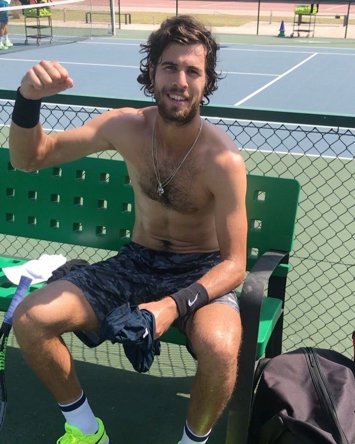 TennisorMenace's tweet photo. I came to tennis twitter to laugh at players, look at players, &amp; be horny with friends. now the tl is way too dramatic for my liking. look at this man &amp; heal!!! https://t.co/TrkcUsLnmT