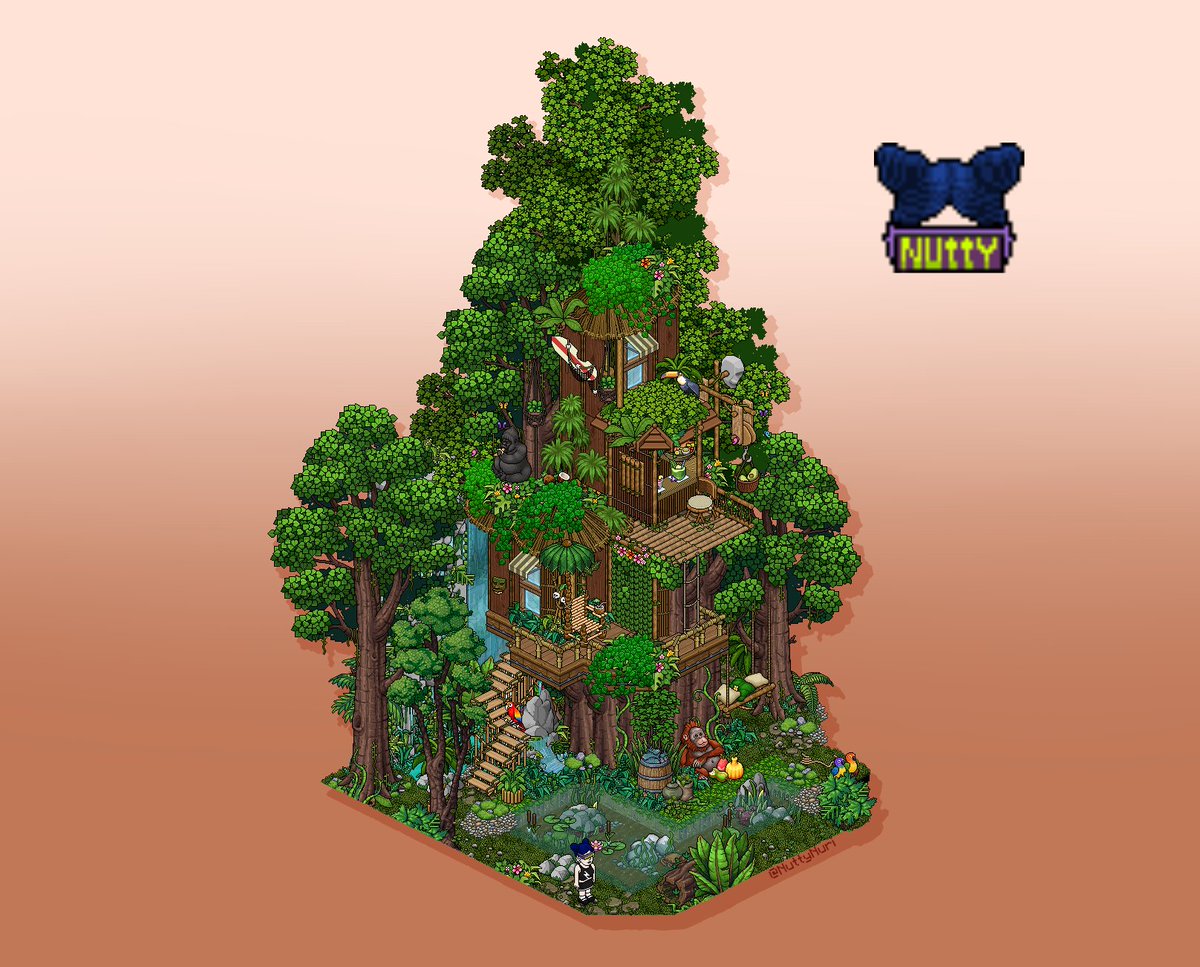 Tree house🌴🦍 / Casita del árbol (Selva ver)🥥🐒

YT tutorial: youtu.be/9-PUlDWM2S0

#Habbo #Habboroom #speedbuild