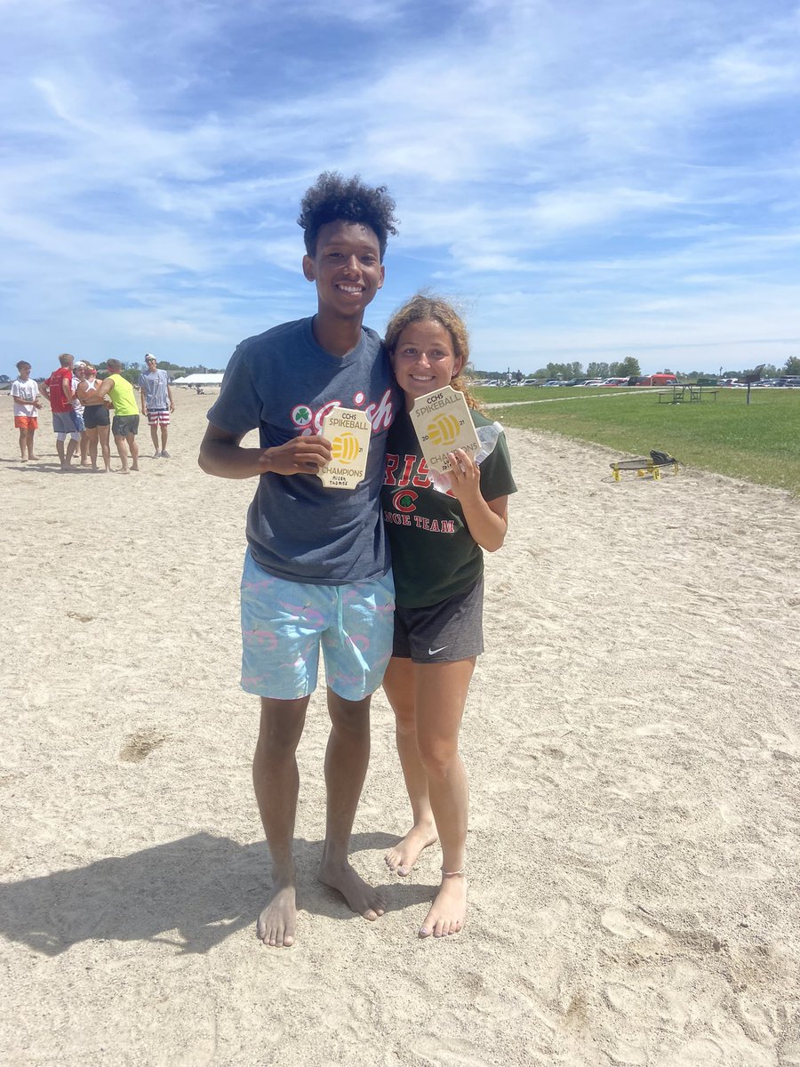 cchs_spikeball's tweet image. Congrats to winners Micah and Lucia!!
Runner Ups are Dom and T!!

A special Spirit Award to Mya and Cheyanne!! 
#spikeon