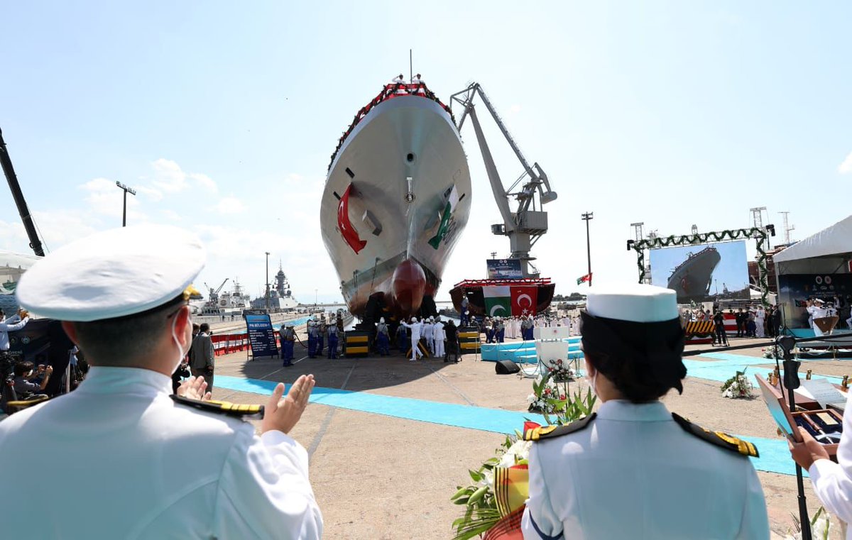 IIOJK4Freedom's tweet photo. Launching ceremony of 1st MILGEM class corvette #PNS Babur for #PakistanNavy held at Istanbul.President Dr. Arif Alvi &amp; President of Turkey Mr Recep Tayyip Erdoğan graced occasion as chief guests. Another milestone achieve by Pakistan
@dgprPaknavy https://t.co/q1dFxyfxXL