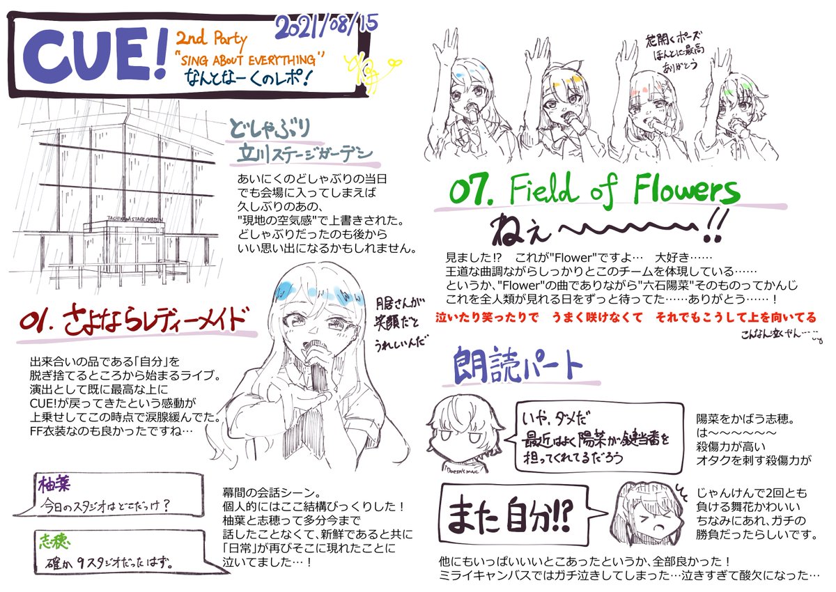 取り急ぎですが 花推しのオタクからのcue 2ndライブレポです ほとんど花 とねりこ の漫画 取り急ぎですが 花推しのオタクからのcue 2ndライブレポです ほとんど花 とねりこ の漫画