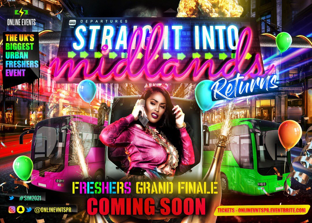 🚨UPDATE🚨

1000+ people on the waiting list 😝

⁃15+ UNIS
⁃2000+ RAVERS 
⁃3 SUPERB ARENAS
⁃1 BIG ARTIST 🤫
⁃PARTY BUSSES 
⁃ALL STAR DJ LINE-UP

🚨 TICKETS OUT WEDNESDAY 🚨

SIGN UP NOW #SIM2021👇

🎫 - strightintomidlands.eventbrite.co.uk