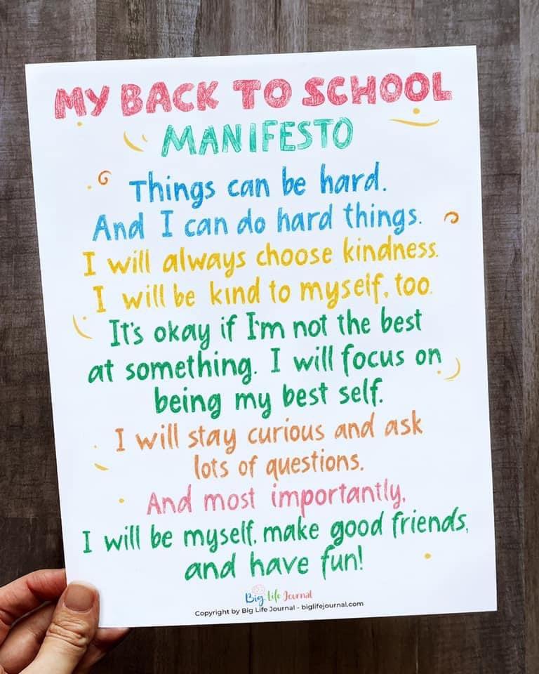 What if we helped every student understand and aspire to this manifesto this school year through our support, kindness, patience and example?