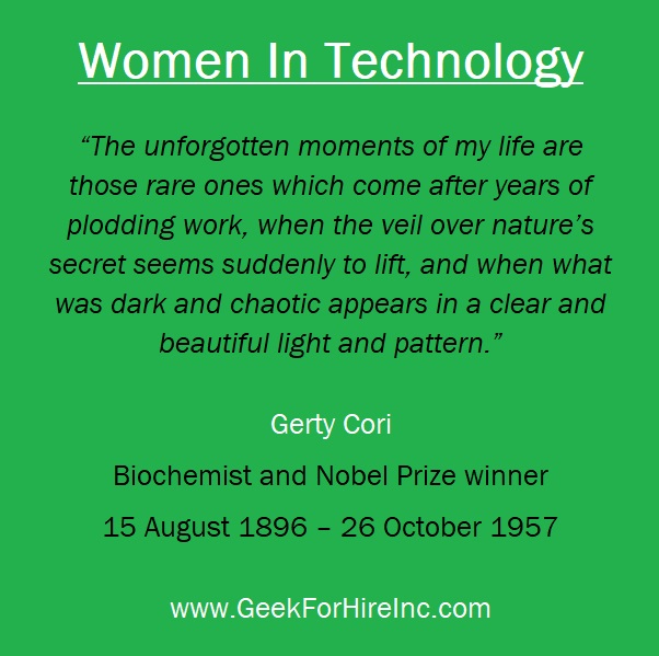 Gail_Eddy's tweet photo. #HappyBirthday Gerty Cori! 15 Aug 1896 - 26 Oct 1957 She was a biochemist and Nobel Prize winner. #WomenInTechnology #PioneersInScience #GirlsWhoCode #ad Want to learn more about #WomenInScience? Check out this book: https://t.co/9MOzMpHJvi https://t.co/PCWnWISzaB