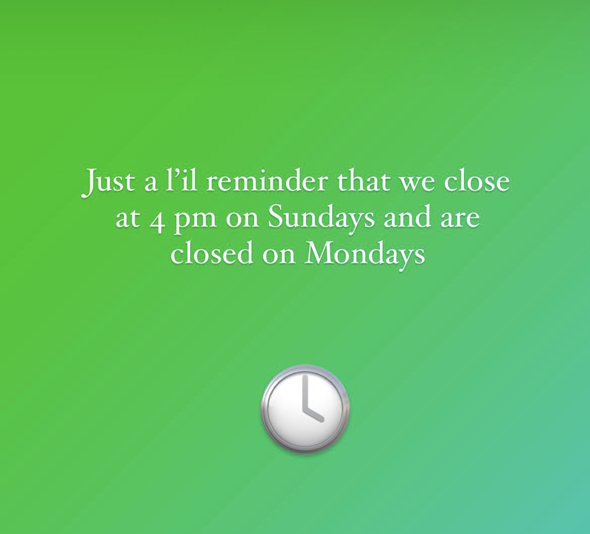 VeggieGalaxy's tweet image. Just a reminder that we close at 4 pm on Sundays and are closed on Monday. We are as under-staffed as any resto is currently and our staff needs a day off to rest. Thx for understanding. #pandemicproblems #ReplenishRRF