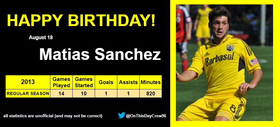 8-18
Happy Birthday, Matias Sanchez!  