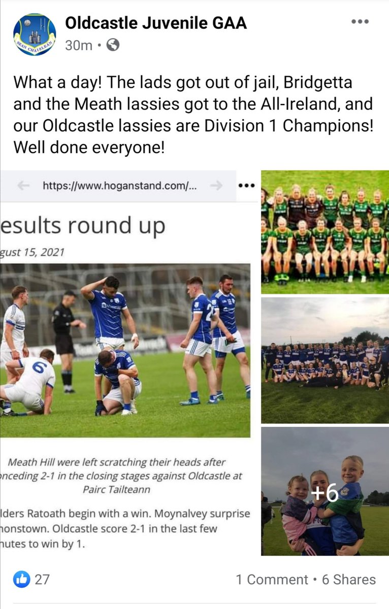 What a day, if Carlsberg did Sundays! <a href="/OldcastleGFC/">Oldcastle GFC</a> <a href="/meathladiesMLGF/">Meath LGFA</a>