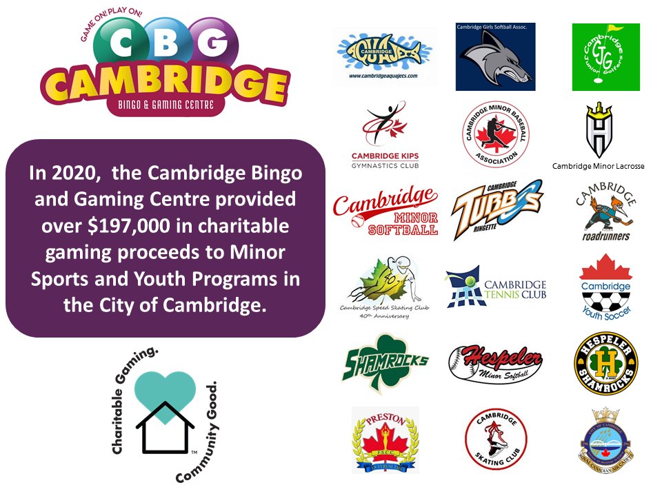 CGACambridge's tweet photo. Thank you to @cambridgebingo  for your continued support of Minor Sports and Youth Programs in the City of Cambridge. https://t.co/sNsRCWaFLo
