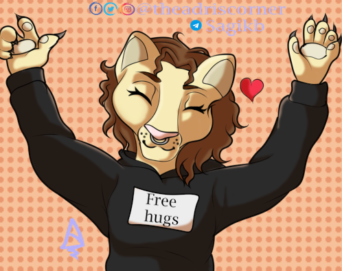Lionesse_e666's tweet photo. Hi my Friends I made this drawing since I am giving away free hugs :3

https://t.co/mNDGrP93YF

Manager @Sagi_kb 
#hugs #hug #freehugs #animal #animals #anthroart  #catlover  #fursonaart #digital #pets #love #digitaldrawing #draw #art #lion #lioness https://t.co/FFQuWZePlU
