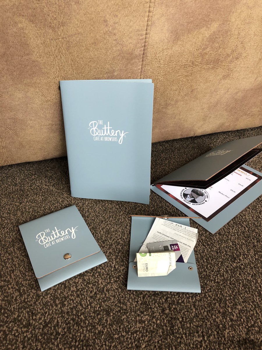 mainly_menus's tweet image. The Houston leather menu covers with a lovely quirky matching Clip Bill Presenter