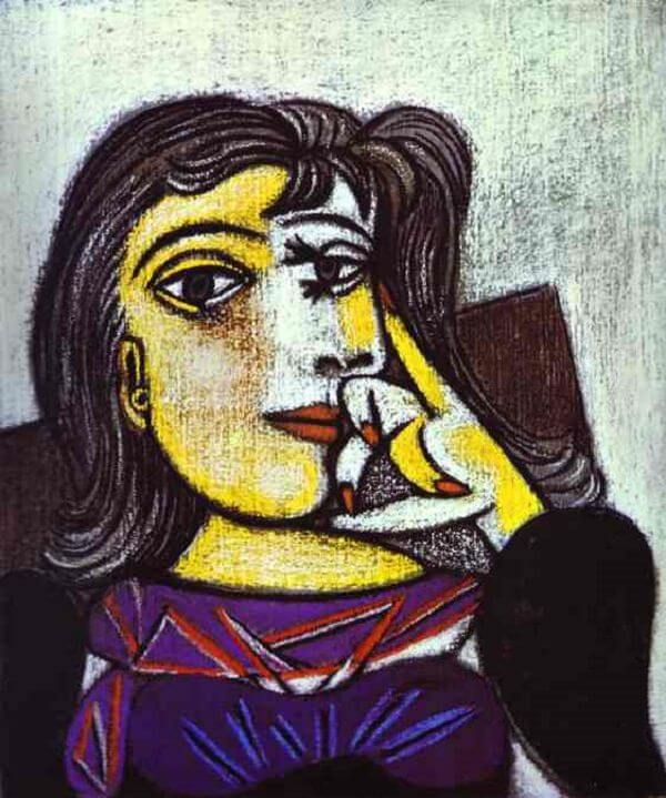 LI_arthistory's tweet photo. Chloe in the beach hut after the heart rate challenge / Portrait of Dora Maar - Pablo Picasso (1937) #LoveIsland https://t.co/k7pTPTG7zf