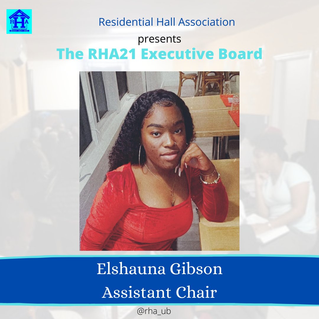 rha_ub's tweet photo. 🏠Residential Hall Association would like to present The RHA 21 Executive Board. 

🏠Elshauna Gibson is RHA 21 Assistant Chair.

🏠Elshauna Gibson is a second year Accounting Major, hailing all the way from " the island of freedom", Eleuthera. https://t.co/aA3NYhEs0N