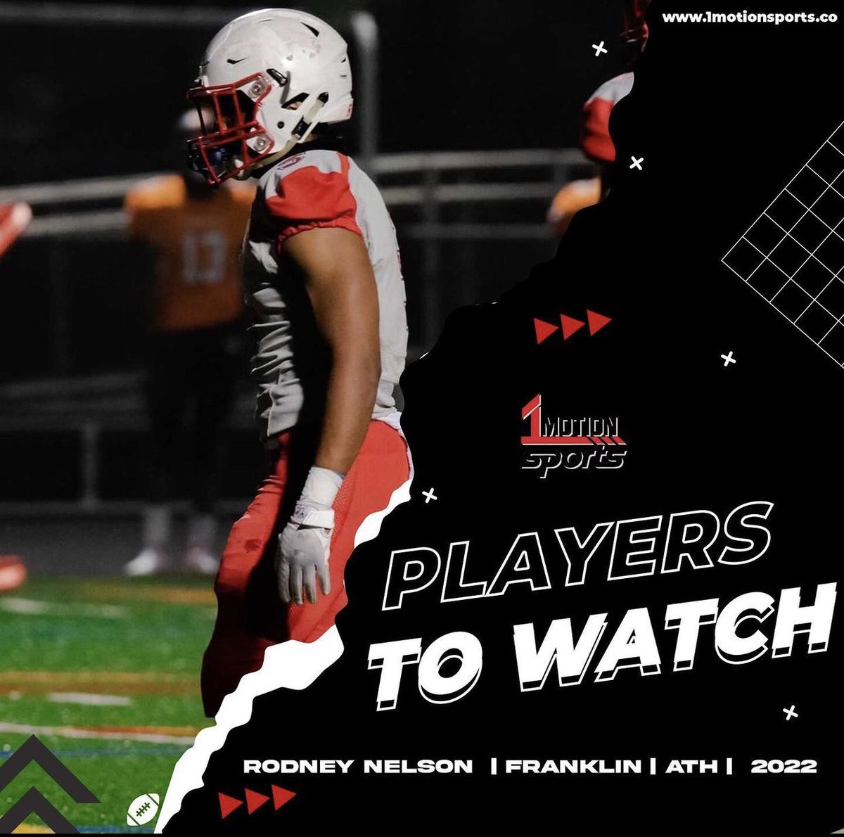 Rodney “Jets” Nelson 
Franklin HS 🔴🔵 RB | 2022

Nelson is one of the fastest RB’s that you will see in the State of MD this year! This guy is a BIG PLAY THREAT anytime he touches the ball! @iamrod5_ #1MotionSports #2021WatchList